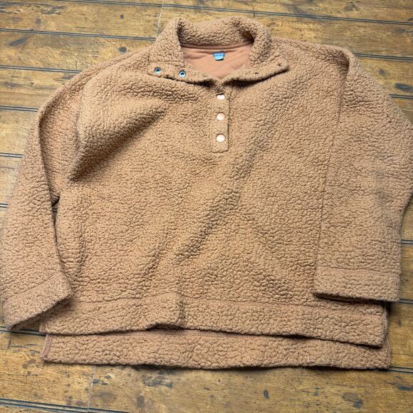 Aerie Sweaters - Aerie pullover‎ wooly quarter snap up button orange size XS